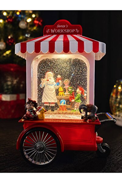 Genel Markalar Işıklı Santa's Workshop Yılbaşı Dekoru Noel Baba Atölyesi Deko...