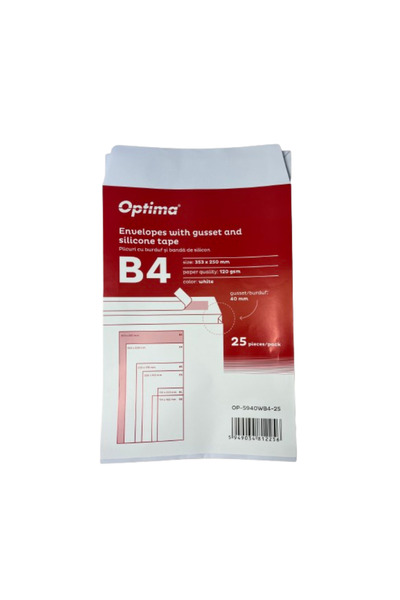 Optima Plic B4 (353X250Mm), Cu Burduf 40Mm, Lipire Siliconica, 25 Buc/Set, - ...