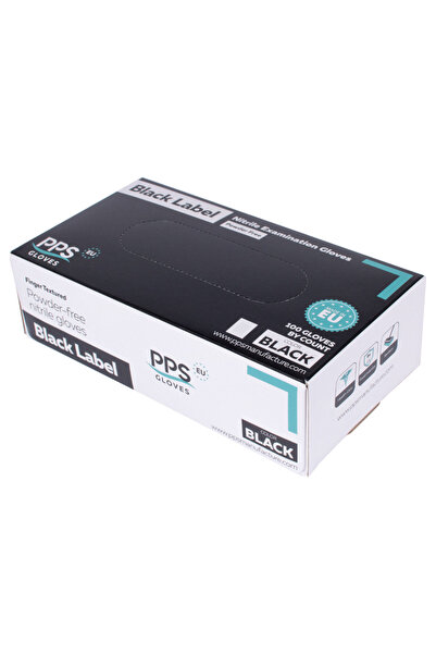 PPS Nitrile Pps Gloves, Single Use, 100 Pcs/Box - Black - Size S, Black