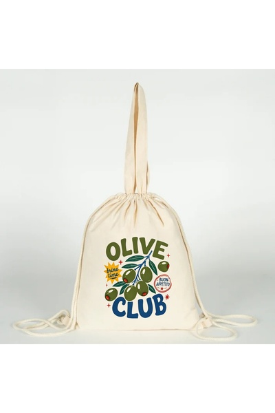 Generic Brand Olive Club Printed Versatile Drawstring Cloth Bag 35X40 for Han...