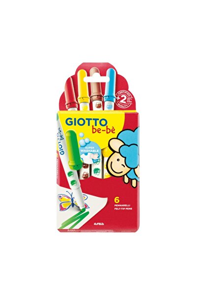 Giotto Super Washable Pen, 5mm Tip, 6 Colors/Box, Be-Be, 5 mm