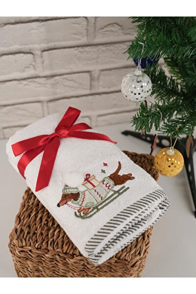 Baveno 100% Cotton Moden Special Embroidered 2-Piece Towel Set 41X71 cm