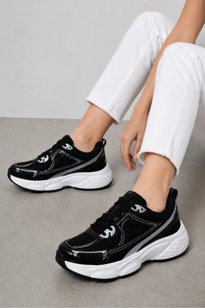 HT HOTİN Milo Women's Sports Shoes - Ultra Comfortable Foam Sole Casual Sneaker - Black