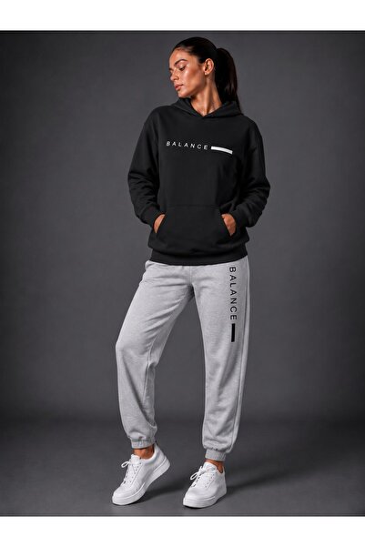 Gutsy Hooded Tracksuit 2-Piece Combination Winter Thin Balance Printed Women'...