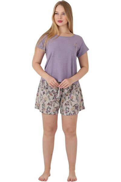 ZECOTEX Women's Ribbed Cotton Pajama Set | Embroidered Short Sleeve Top & Flo...