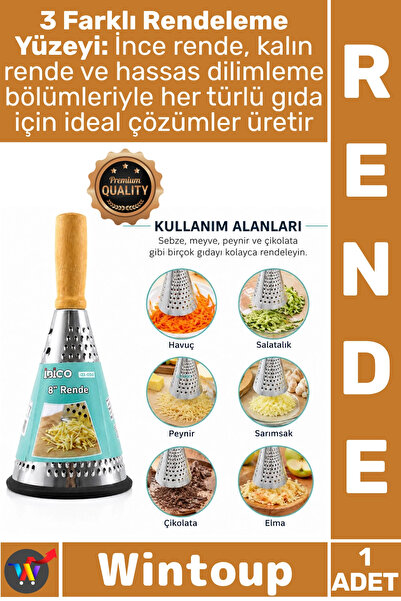 Wintoup # Grater Kitchen Vegetable Grater with Wooden Bamboo Handle Silicone ...