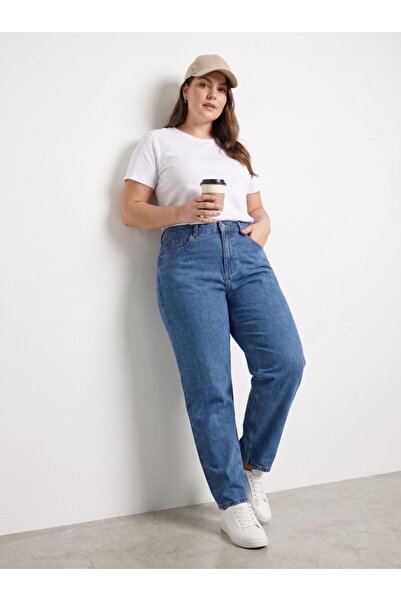 sports here Girls' / Women's Plus Size High Waist Jean Pants