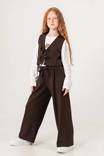 GİYİCEM TEKSTİL Girl's Wide Leg Tencel Touch City Style Jeans 2588