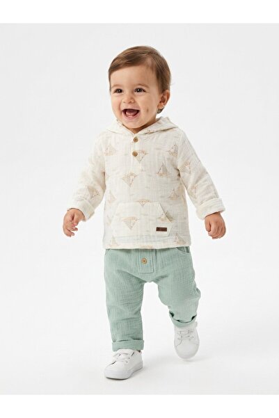 Kids Kingdom Cotton Sailing Patterned Muslin Baby Boy Set