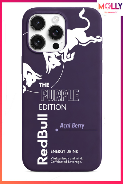 Molly iPhone 16 PRO İçin Derin Mor Redbull The Purple Edition Desenli İçi Kad...