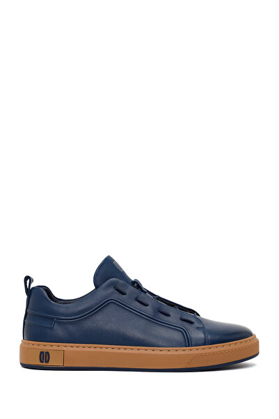 Derimod Men's Navy Blue Lace-Up Leather Sneaker Wm680002Dv