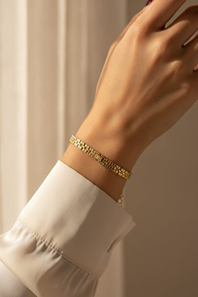 Voi Jewellery Altın Renkli Dorika Hasır Kadın Bileklik