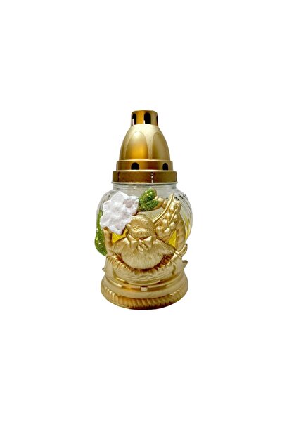 LCA Set 4 x Candela din Sticla cu Decoratiuni de Pasti, Diverse Modele Iepure...