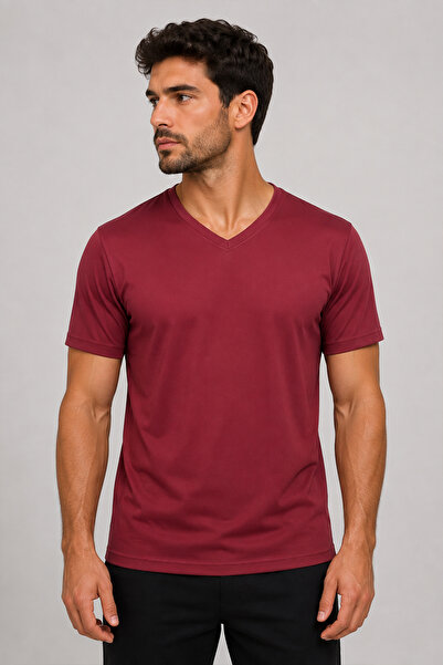 Beyome Unisex V-Neck Oversize T-Shirt Women's Men's Relaxed Fit Short Sleeve ...