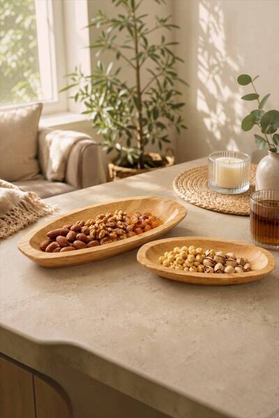 Bayev Favorite 2-Piece Rectangular Bamboo Snack Plate - Decorative Bamboo Pre...