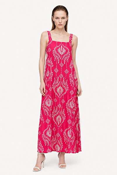 HAKKE Floral strap midi woven dress