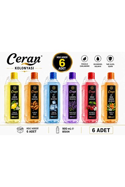 CERAN KOLONYA 900 ML BİDON KOLONYA 6 ADET