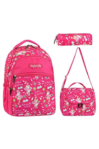 Bliss Geantă de școală primară cu model Flamingo cu licență Cutie de prânz și...