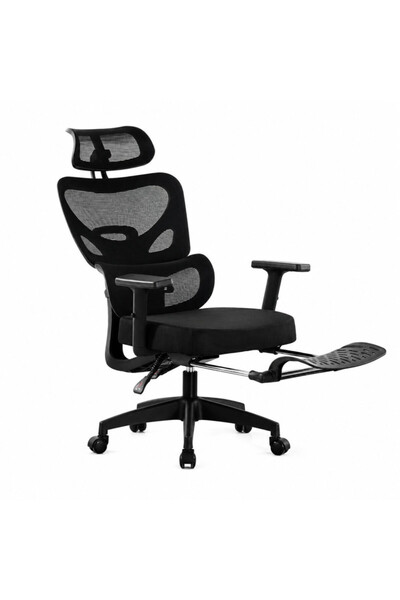 PROCART Scaun de birou ergonomic cu suport retractabil pentru picioare, tetie...