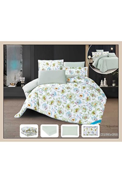 aram Nefren Double-Sided Brushed Bedspread with High Quality Comforter 6 Piec...