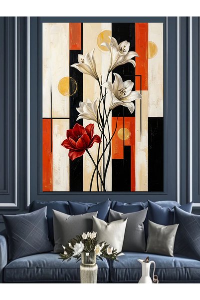Artmeg Crini pe fundal geometric Pânză decorativă - Tablou din lemn MDF