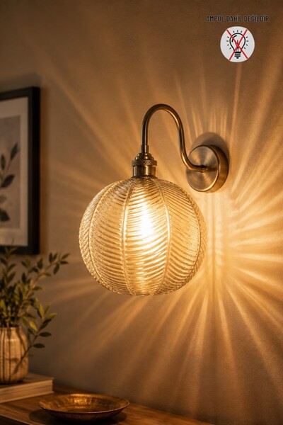 Bamyum Moplem Honey Glass Sconce Wall Lamp Modern Hotel Cafe Vintage Living R...