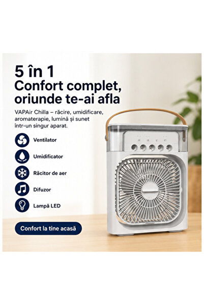 OEM Ventilator 5 în 1 cu Umidificator, rezervor 600ml, LED