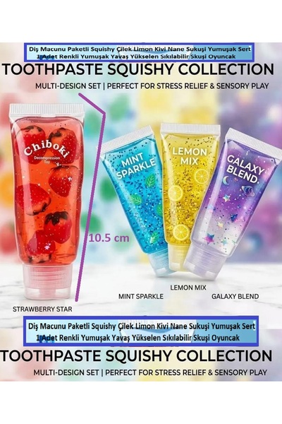 OYUNCAKSAHİLİ Diş Macunu Paketli Squishy Çilek Limon Kivi Nane Sukuşi Yumuşak Ağır 1 Adet Maltöz Needoh Tarzı Yumuşak Yavaş Yükselen Sıkılabilir Skuşi Oyuncak
