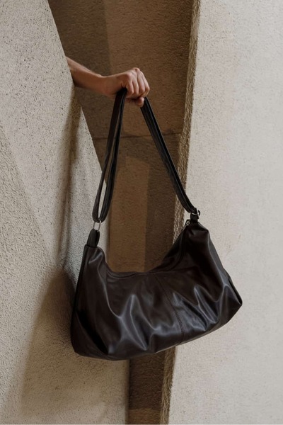 Yuka Atelier Smooth Brown Large Size Casual Women's Shoulder Bag - Crossbody ...