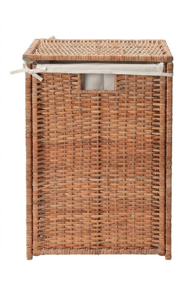 IKEA Branas El Dokuması Rattan Kapaklı Kirli Sepeti 80 L 41X41X60