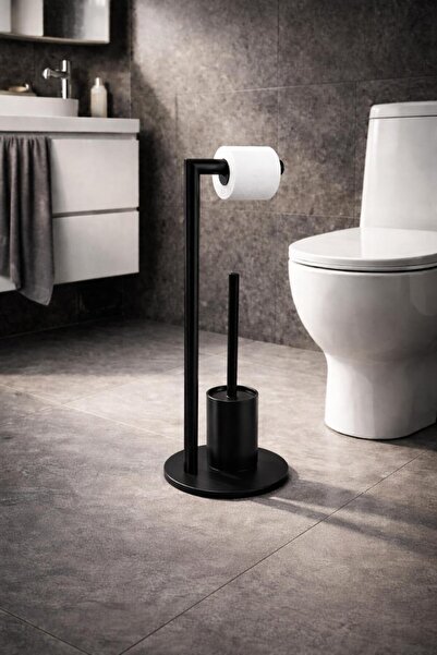 SANITEXPERT Suport WC Premium 2 în 1 – Port hârtie igienică și perie WC din i...