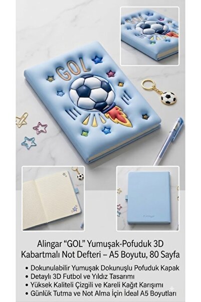 İpek Arya 3D Sponge Embossed Commemorative Daily Memory Notebook 14 × 21 cm 8...