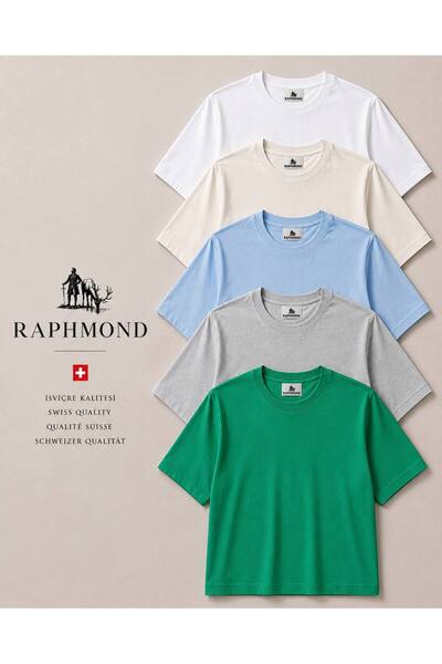 İSVİÇRE KALİTESİ 5'li Premium Bisiklet Yaka Düz Basic T-Shirt