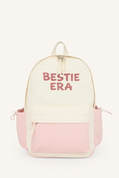 DeFacto Text Printed Multi-Pocket Backpack for Girls H9256A8Ns