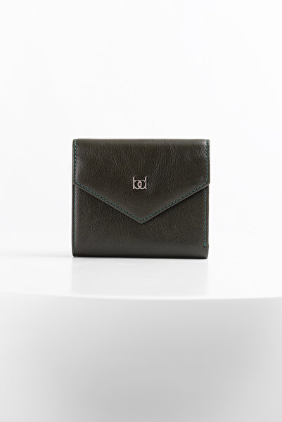 BAYDERİ Sior Women's Leather Wallet Green