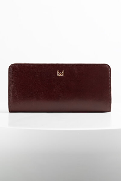 BAYDERİ Corisa Women's Leather Wallet Brown