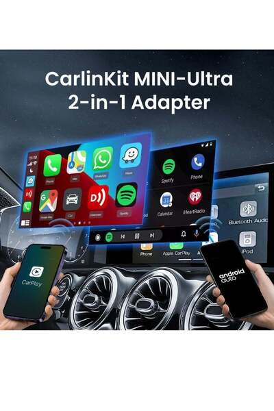 carlinkit Wired to Wireless CarPlay & Android Auto Adapter – USB Plug for iOS...