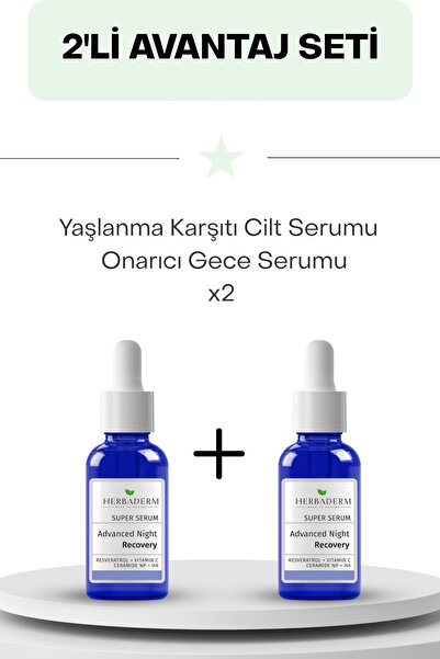 Herbaderm Yaşlanma Karşıtı Cilt Serumu Advanced Night Repair Onarıcı Gece Ser...
