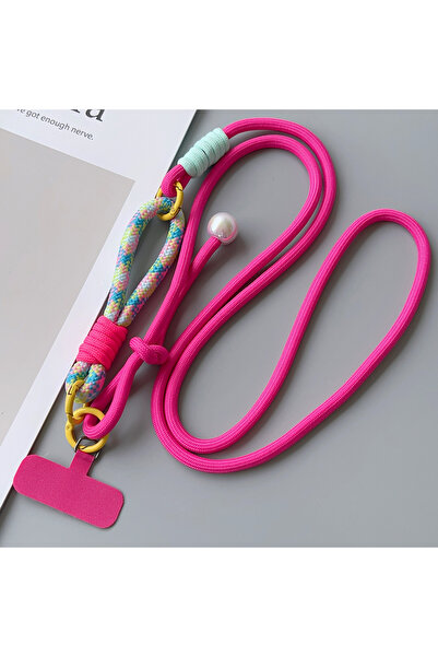 Choice4 Polyester / Nylon Rose Red Simple Two-in-one Mobile Phone Lanyard, Cr...