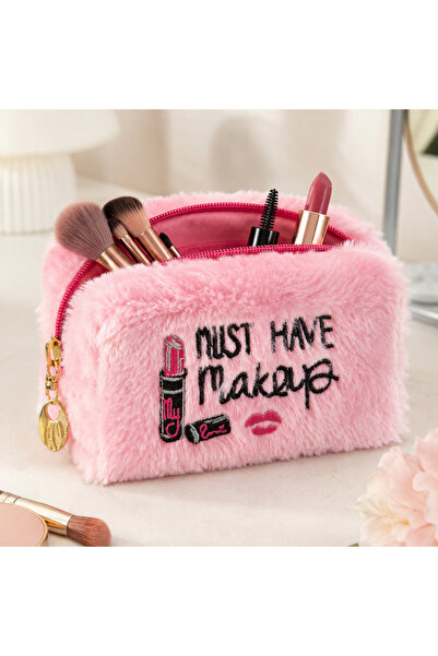 nnevora Plush Pen Holder and Makeup Bag Zippered Multi-Purpose Organizer Bag ...