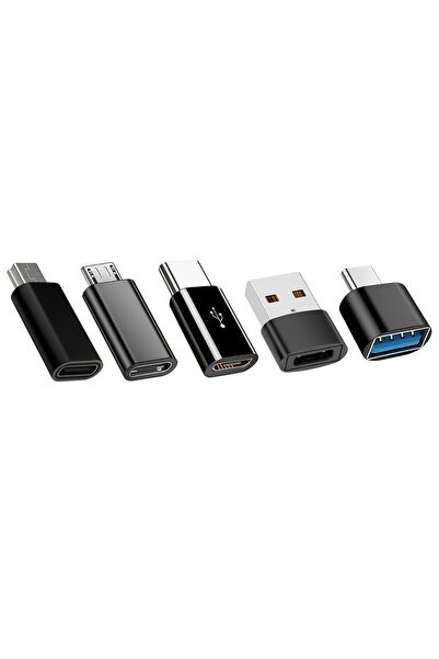 Choice Black5PCS USB to C OTG to C Adapter Mini to C Micro to C Multi-functio...