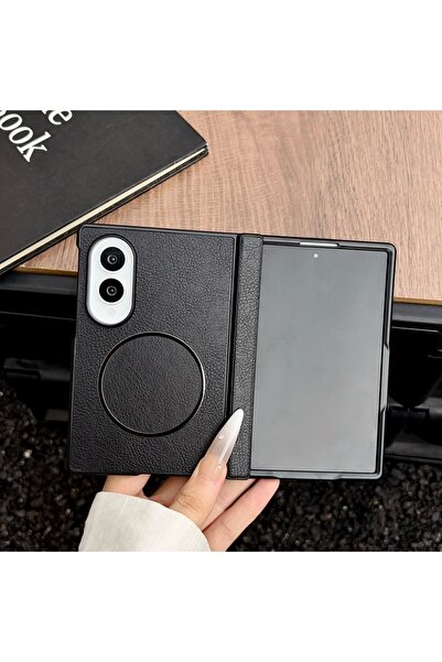 choice2 Galaxy Z Fold 8 black For Z Fold 8 7 5 4 Case Leather Pattern for Mag...