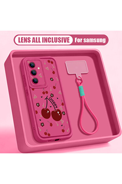 Choice Galaxy A16 5G A725 Hot Pink Cherry Pattern Lanyard Phone Case For S26 ...