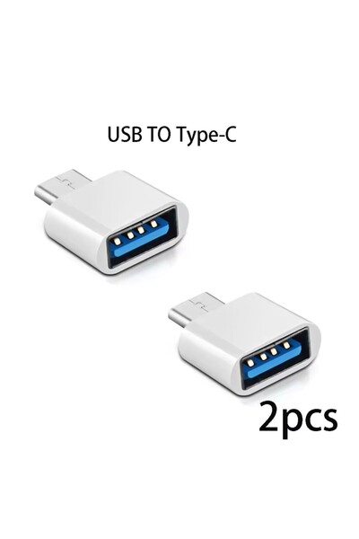 Choice9 White 2pcs Mini Type C to USB Adapter 3.0 USB-C Male OTG A Female Dat...