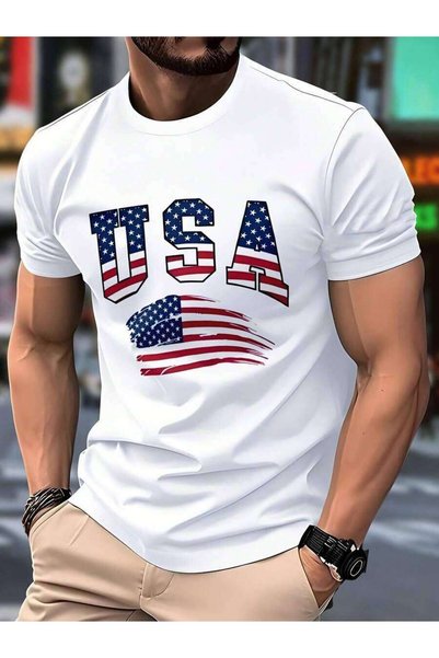 23ERVA Men'S Casual Fashion Print T-Shirt