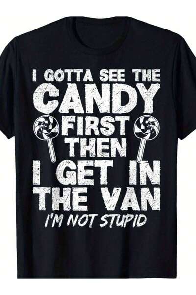 9JY Fun I Have To Check Out That T-Shirt Lollipop Pattern Tee Vintage Style C...