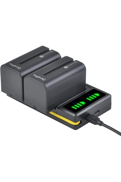 Durapro Комплект от 2 батерии NP-F750 NP-770 5200mAh с USB зарядно устройство...