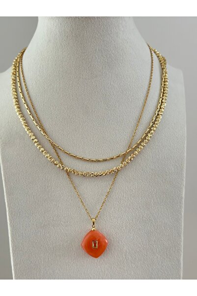 mibrillo Steel triple necklace (doric necklace, straw necklace, jeweler neckl...