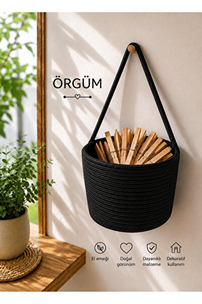 ÖRGÜM Coș cu agrafe Coș organizator decorativ multifuncțional 15x15 cm AGRAFE...