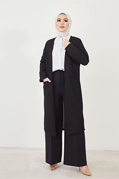 Naknaku Two-Pocket Detailed Cardigan-Black
